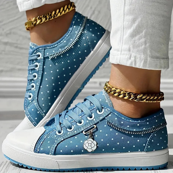 CARO | ELEGANTE DAMESNEAKERS MED BLOMSTERMOTIVER