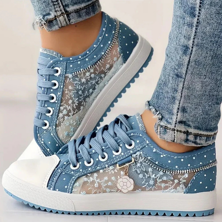 CARO | ELEGANTE DAMESNEAKERS MED BLOMSTERMOTIVER