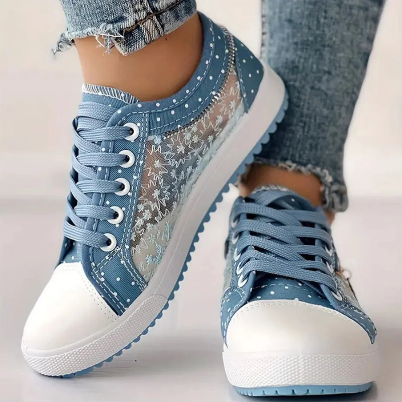 CARO | ELEGANTE DAMESNEAKERS MED BLOMSTERMOTIVER