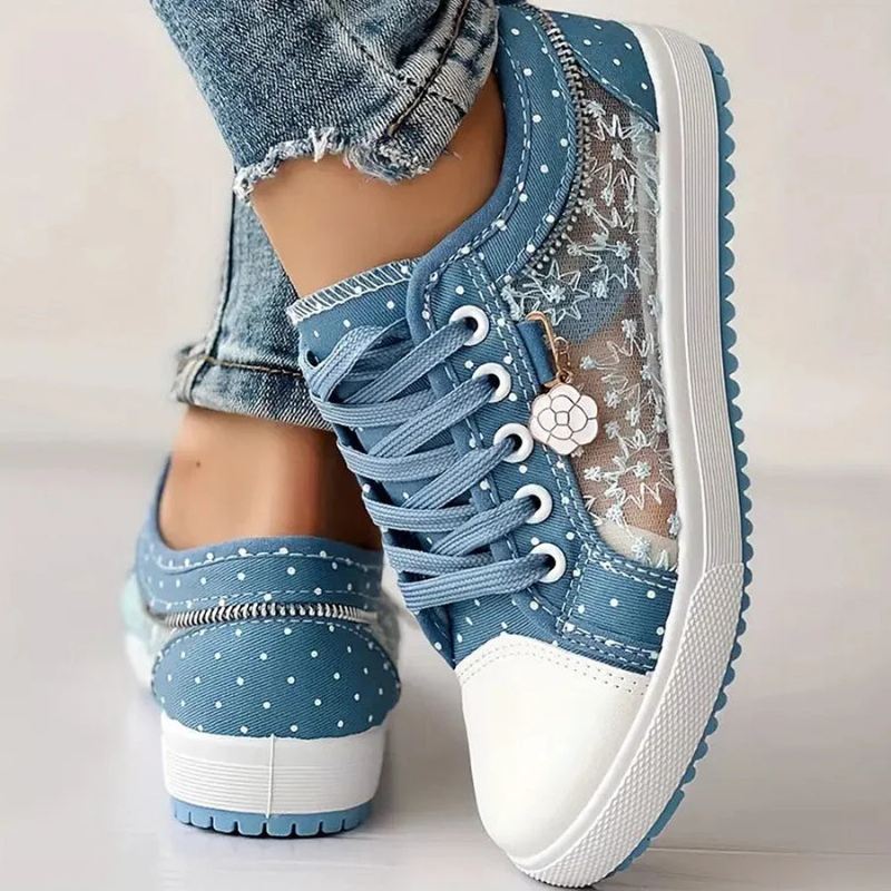 CARO | ELEGANTE DAMESNEAKERS MED BLOMSTERMOTIVER