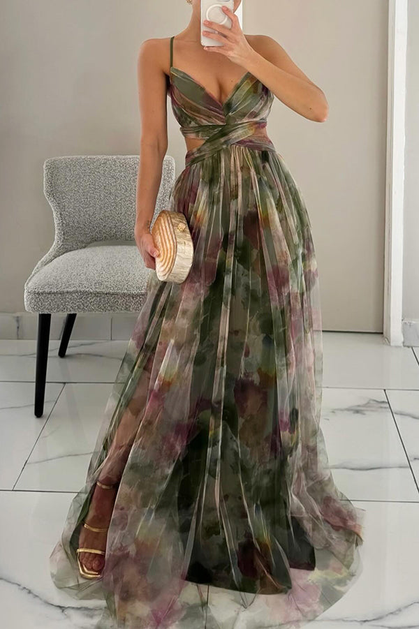 Giselle - Elegant maxikjole med blomstermønster
