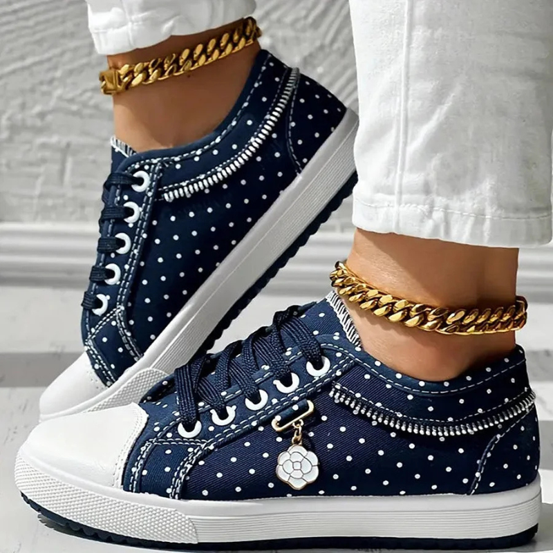 CARO | ELEGANTE DAMESNEAKERS MED BLOMSTERMOTIVER