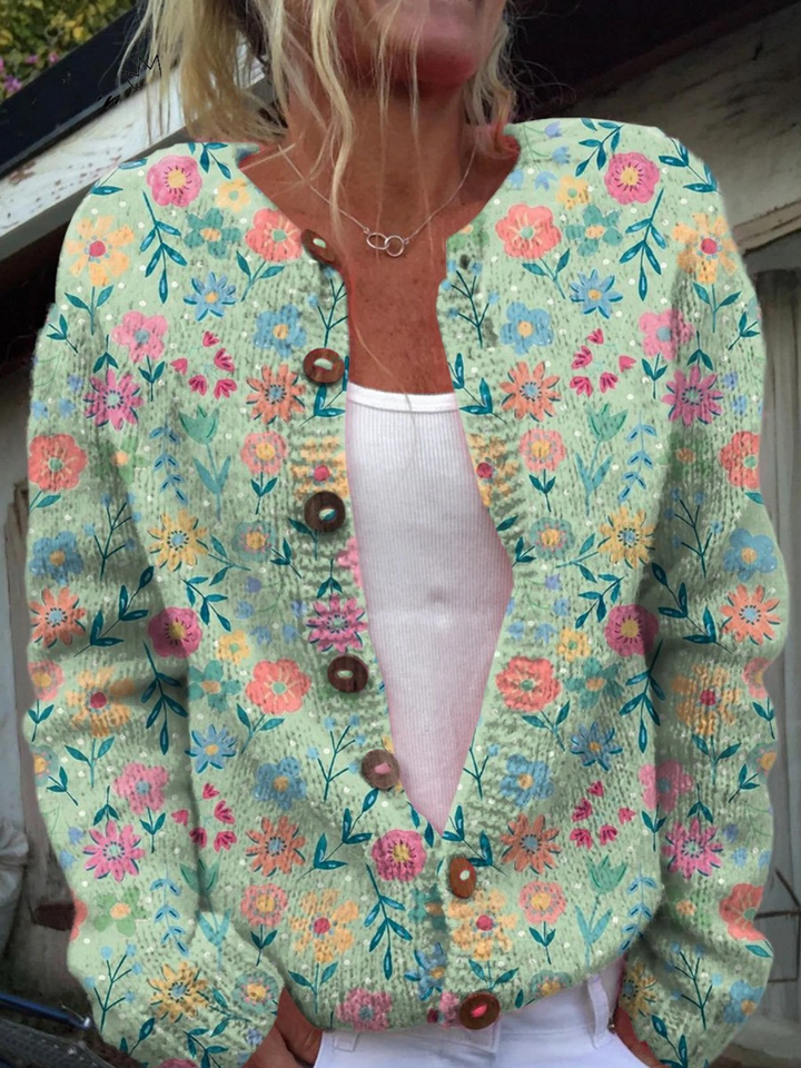 Camélia | Cardigan med blomstermønster