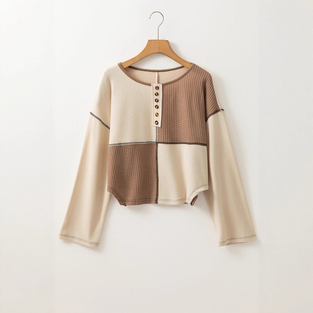 Almée | Genser i patchwork med rund hals