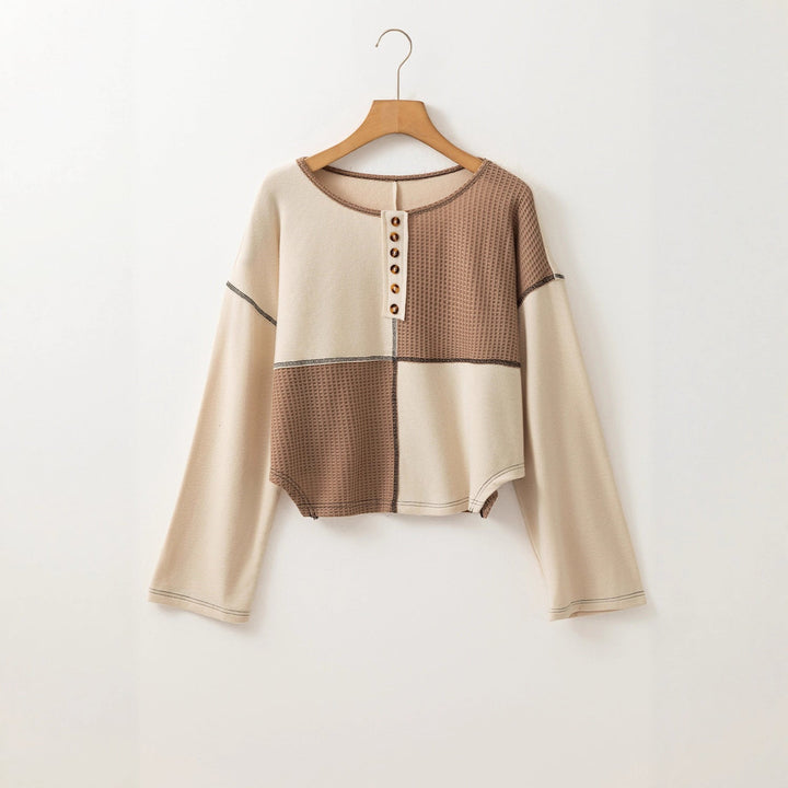 Almée | Genser i patchwork med rund hals