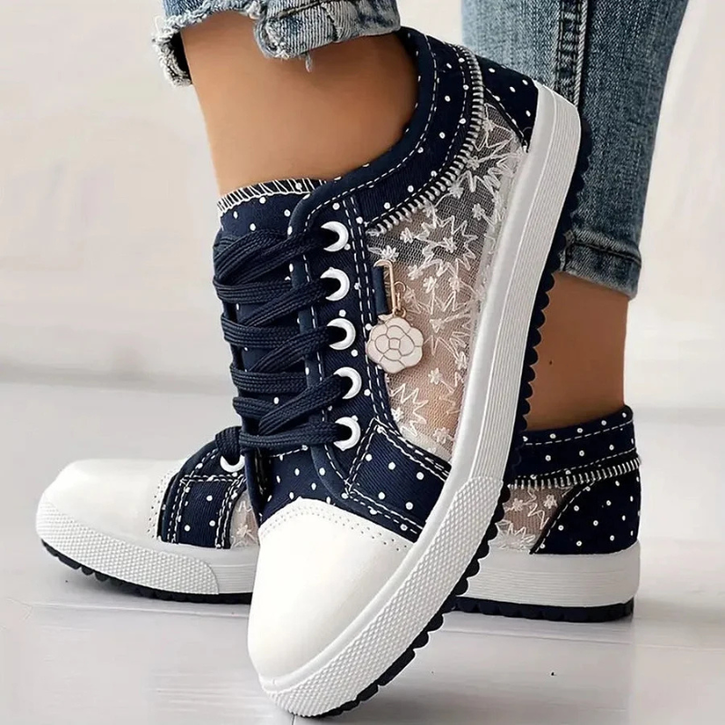 CARO | ELEGANTE DAMESNEAKERS MED BLOMSTERMOTIVER