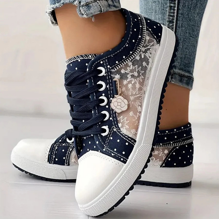 CARO | ELEGANTE DAMESNEAKERS MED BLOMSTERMOTIVER