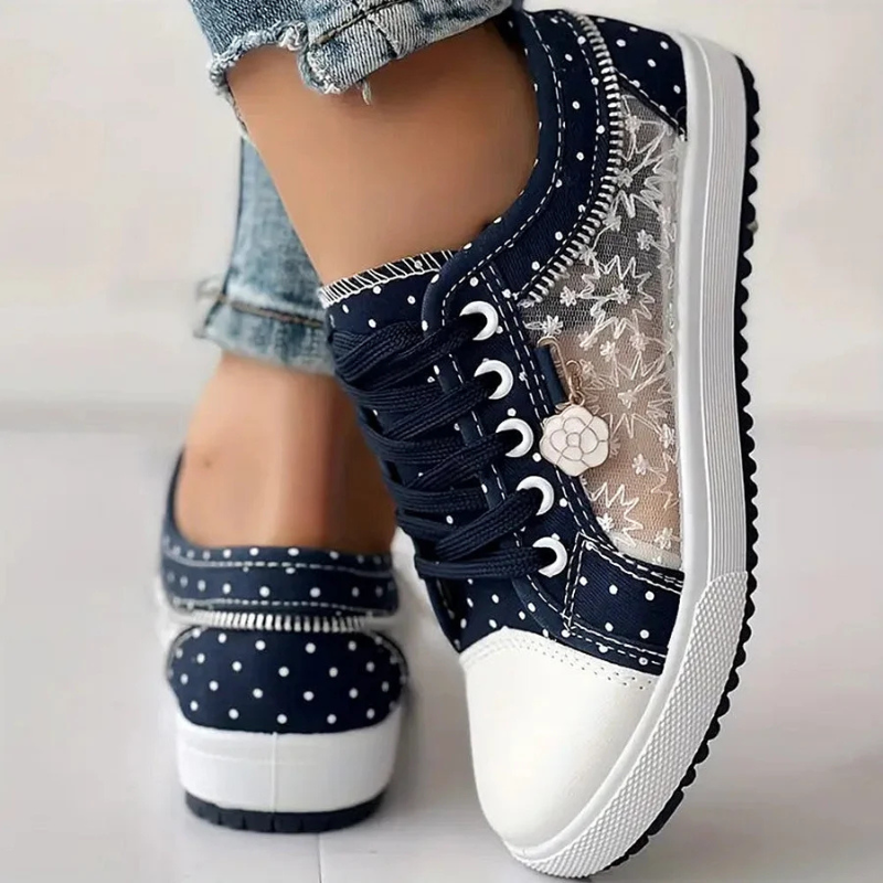CARO | ELEGANTE DAMESNEAKERS MED BLOMSTERMOTIVER