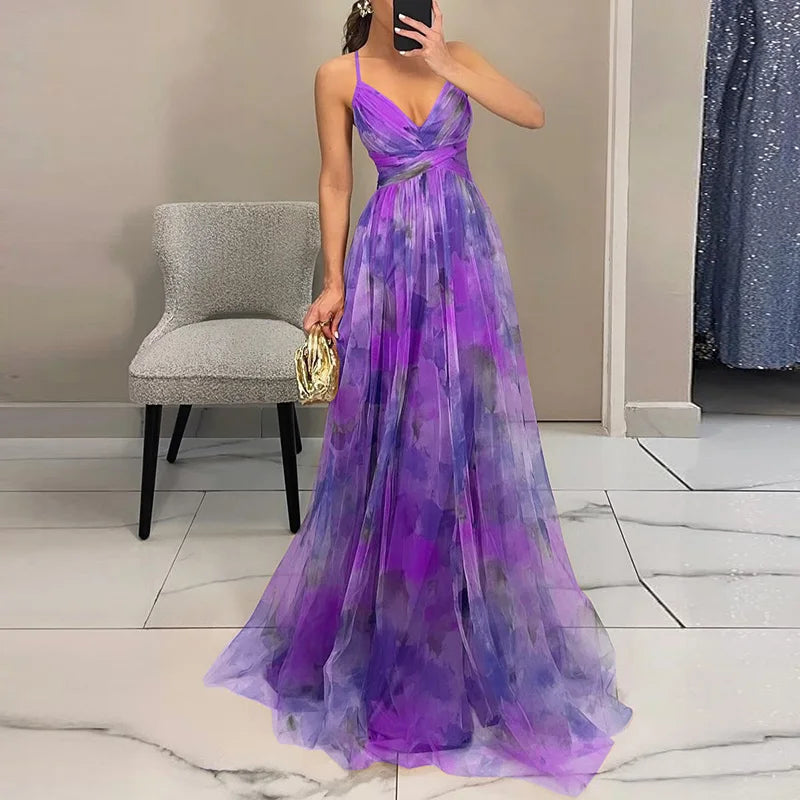Giselle - Elegant maxikjole med blomstermønster
