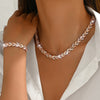 Elegant smykkesett med rhinestones og glass – Fishtail